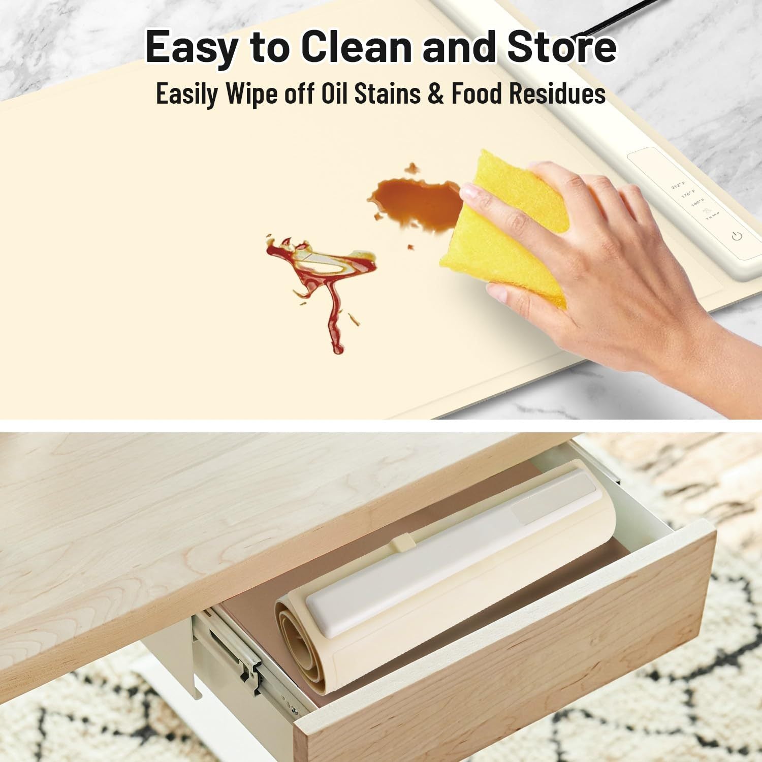 🔥 Food Warming Mat – Foldable Electric Warming Tray with 3 Heat Settings