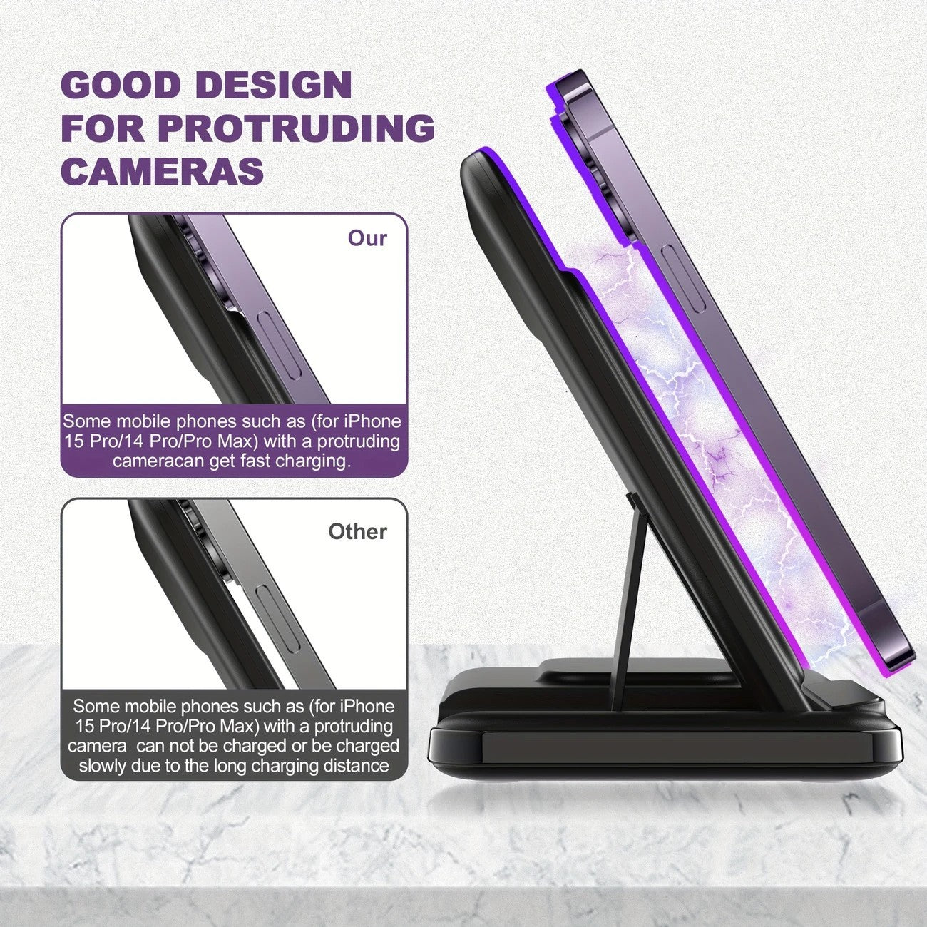 ⚡ 15W Fast Charging 3-in-1 Wireless Charger