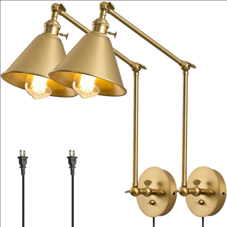 Brass Swing-Arm Wall Light - (2-Pack)