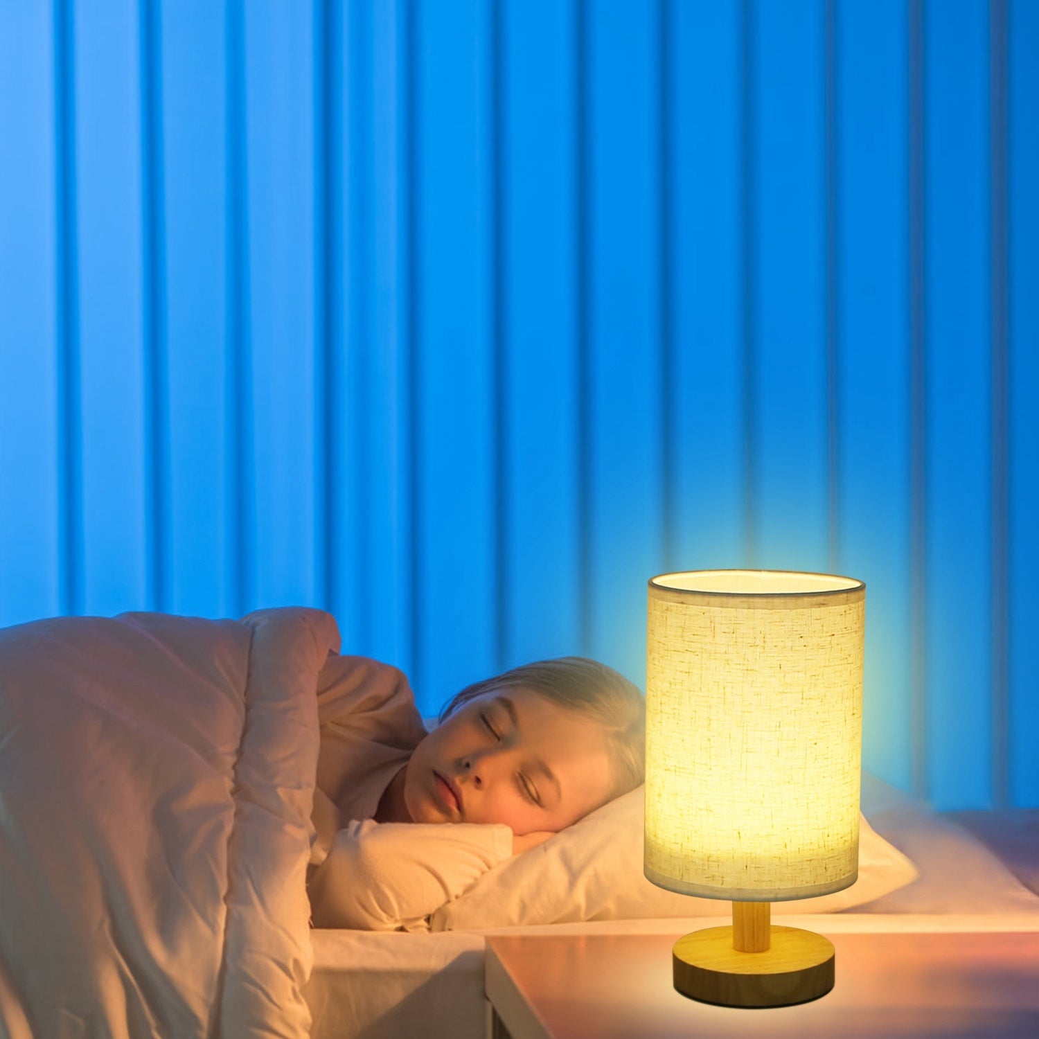 Warm White Bedside Lamp – USB Powered Modern Nightstand Light