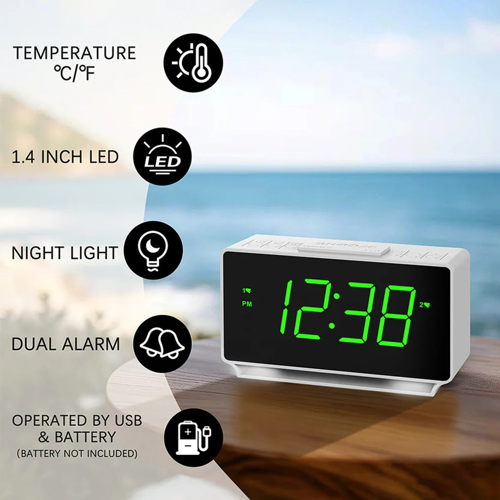 ⏰ ITOMA 222 Digital Alarm Clock – Dual Alarms, Temperature Display & More