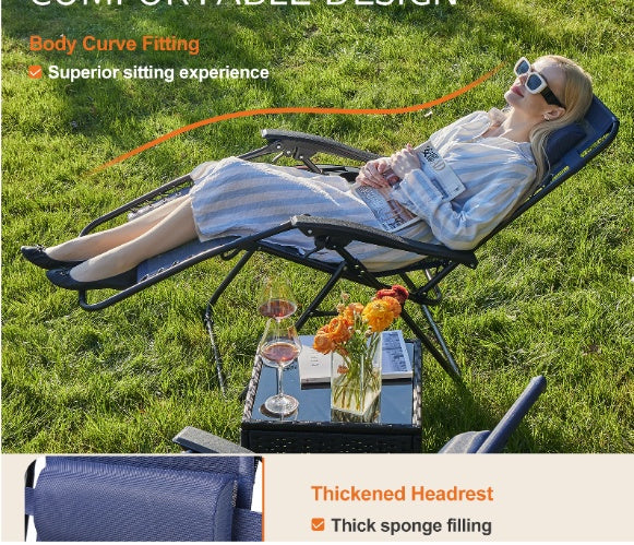 DEAL: Set of 2 Zero Gravity Lounge Chairs – Reclining with Pillow & Cup Holder