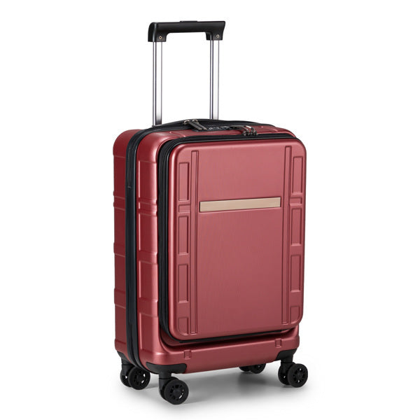 20" Wine Red Carry-On Luggage with Front Laptop Compartment | TSA Lock | ABS+PC Hard Shell