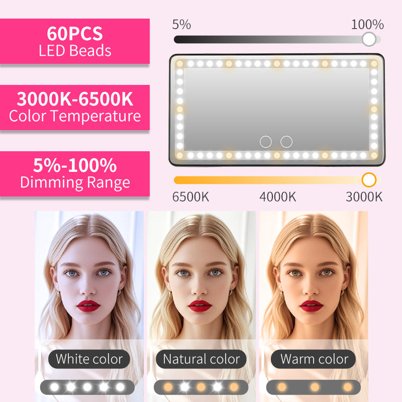 Car Makeup Mirror With Light Charging