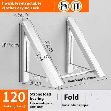 🧥 Space-Saving Aluminum Foldable Wall Hanger – Punch-Free & Waterproof
