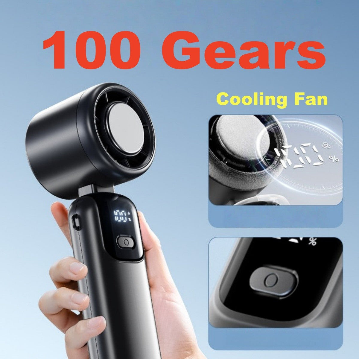 ❄️ Handheld Fan with Ice Cooling – Rechargeable High-Speed Personal Cooling Fan