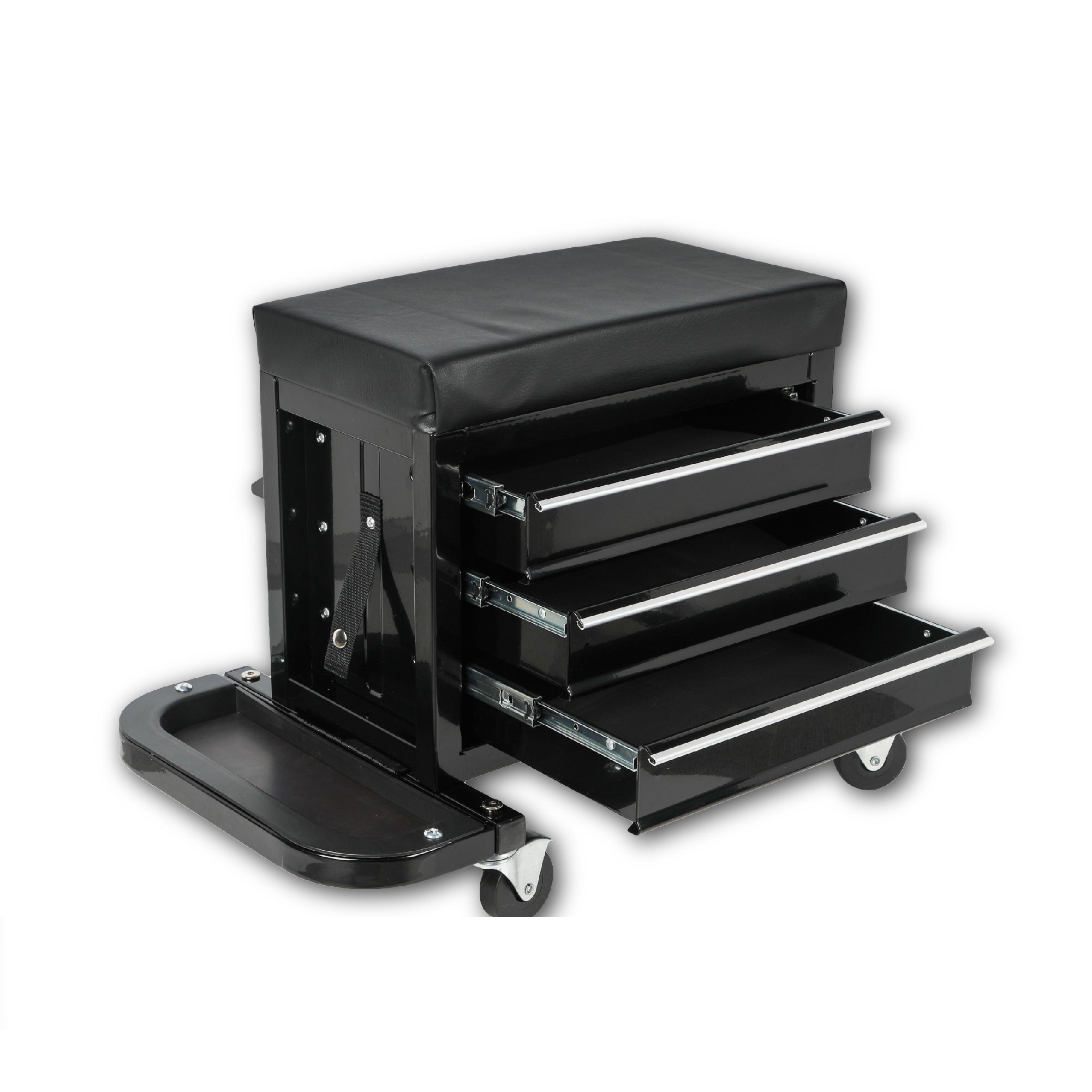 3-Drawer Rolling Repair Tool Box with Mechanic Seat – Heavy-Duty