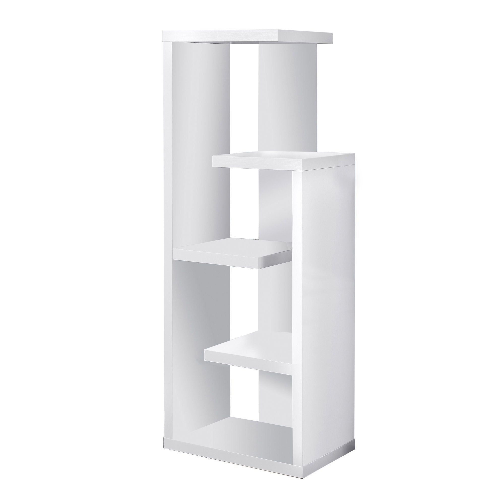 📚 Modern White Hollow-Core Bookcase – Sleek 3-Shelf Storage Display