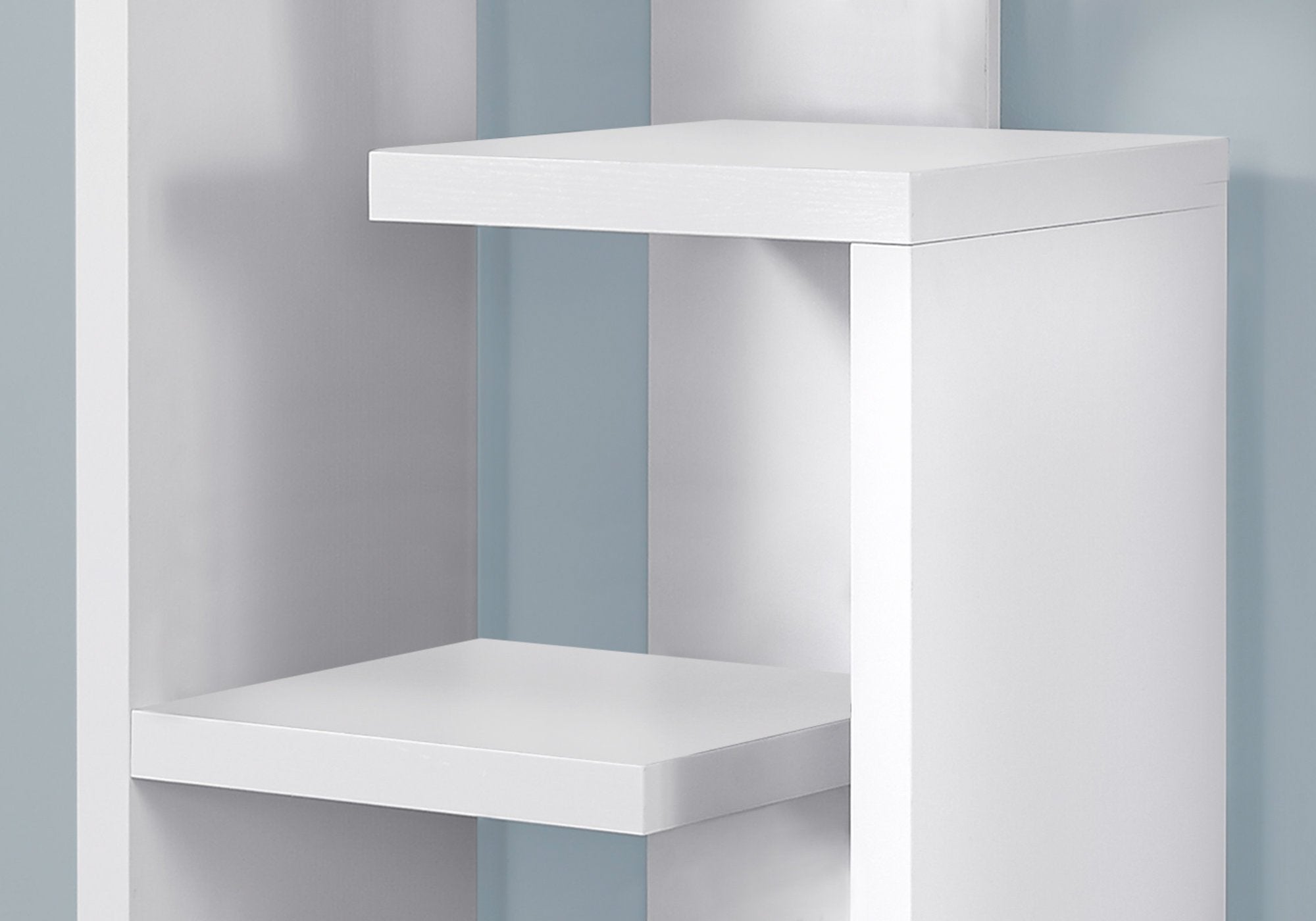 📚 Modern White Hollow-Core Bookcase – Sleek 3-Shelf Storage Display